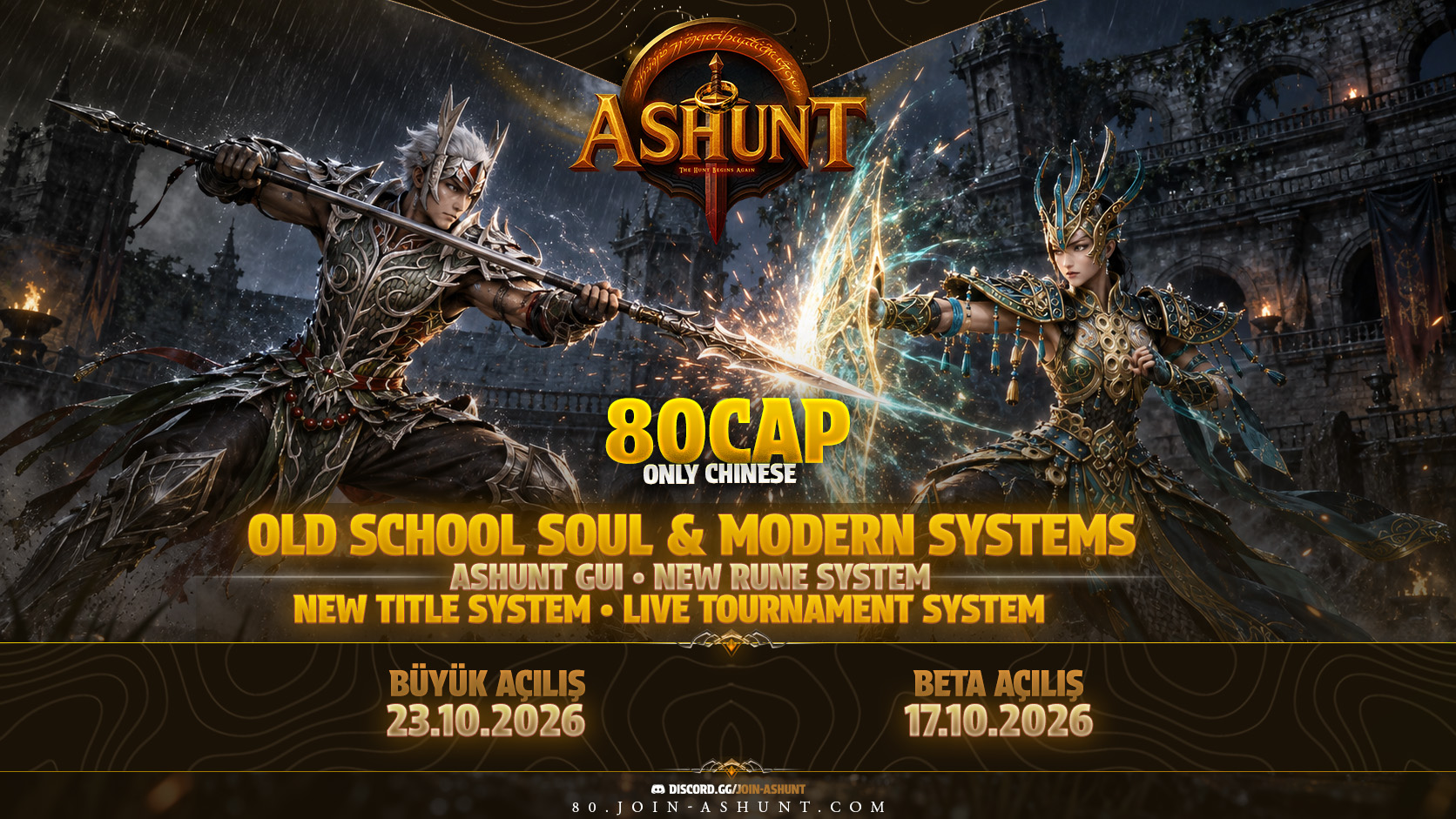 Ashunt Online — 80 Cap, Only Chinese — Grand Beta 17.10.2026, Grand Open 23.10.2026